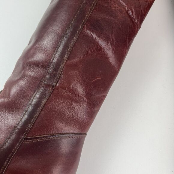 Vintage Dexter Campus Western Tall Boots 8 Brown Cowgirl Riding Ranch Festival - Picture 8 of 16